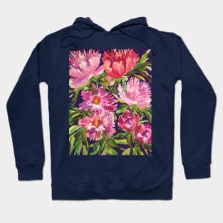 Peonies Watercolor Painting Hoodie